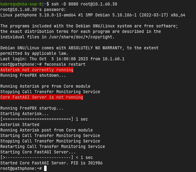 Error en panel web